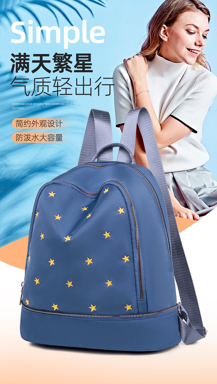 Foreign Trade Wholesale Fashion Backpack 2022 Romantic Spring New Oxford Woven Bag on Starry Sky