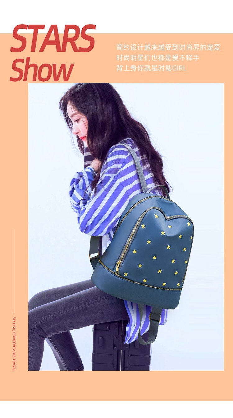 Foreign Trade Wholesale Fashion Backpack 2022 Romantic Spring New Oxford Woven Bag on Starry Sky