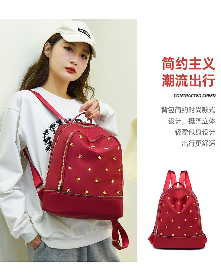Foreign Trade Wholesale Fashion Backpack 2022 Romantic Spring New Oxford Woven Bag on Starry Sky