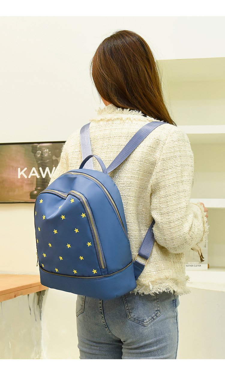 Foreign Trade Wholesale Fashion Backpack 2022 Romantic Spring New Oxford Woven Bag on Starry Sky