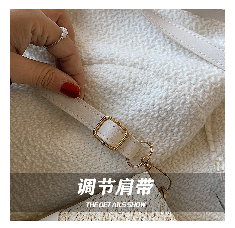 Straw Bag Woven Bag Simple and Fresh Shoulder Messenger Bag Western Style Saddle Bag