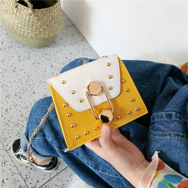 Rivet Mini Bag 2021 New Korean Fashion Ins Internet Celebrity All-Match Parent-Child Children&#039;s Crossbody Small Square Bag