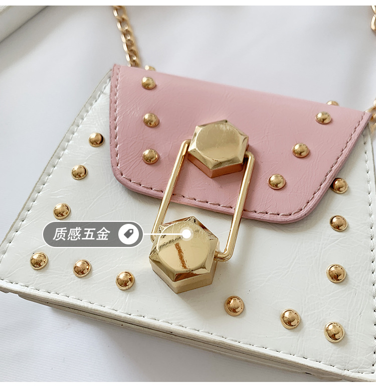 Rivet Mini Bag 2021 New Korean Fashion Ins Internet Celebrity All-Match Parent-Child Children's Crossbody Small Square Bag