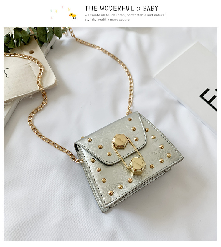 Rivet Mini Bag 2021 New Korean Fashion Ins Internet Celebrity All-Match Parent-Child Children's Crossbody Small Square Bag