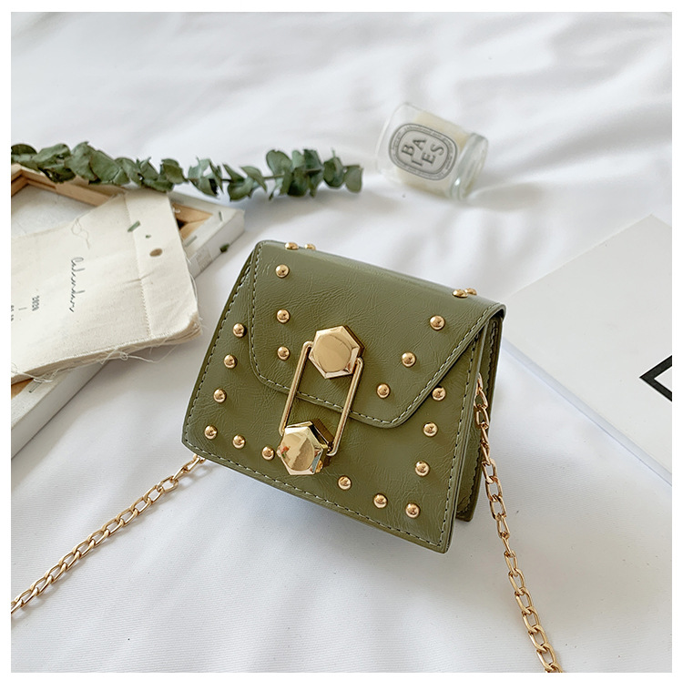 Rivet Mini Bag 2021 New Korean Fashion Ins Internet Celebrity All-Match Parent-Child Children's Crossbody Small Square Bag