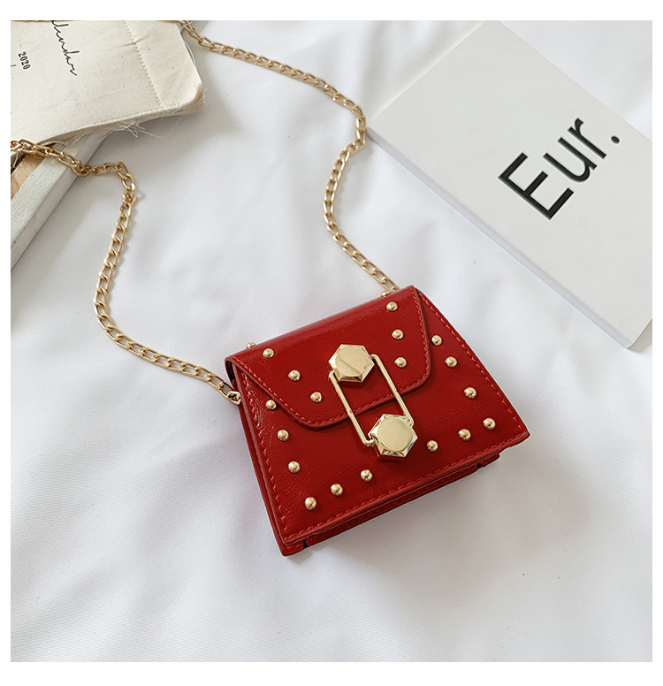 Rivet Mini Bag 2021 New Korean Fashion Ins Internet Celebrity All-Match Parent-Child Children's Crossbody Small Square Bag