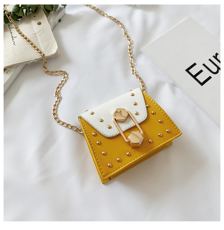 Rivet Mini Bag 2021 New Korean Fashion Ins Internet Celebrity All-Match Parent-Child Children's Crossbody Small Square Bag