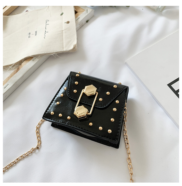 Rivet Mini Bag 2021 New Korean Fashion Ins Internet Celebrity All-Match Parent-Child Children's Crossbody Small Square Bag