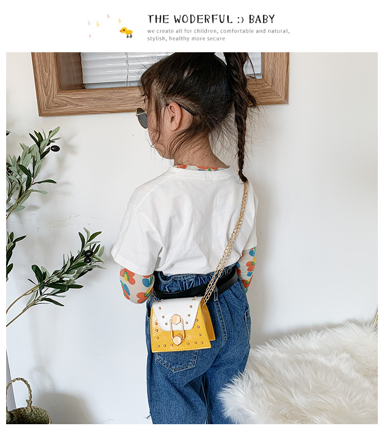 Rivet Mini Bag 2021 New Korean Fashion Ins Internet Celebrity All-Match Parent-Child Children's Crossbody Small Square Bag