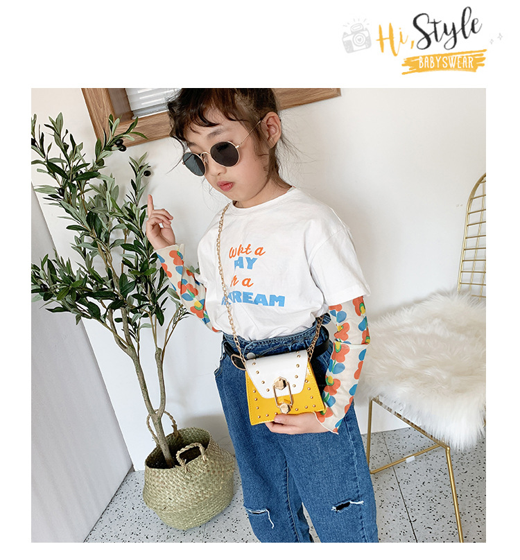 Rivet Mini Bag 2021 New Korean Fashion Ins Internet Celebrity All-Match Parent-Child Children's Crossbody Small Square Bag