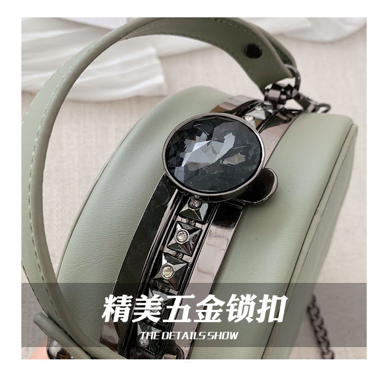 Bag Women's Bag New 2021 New Korean Style Chain Crossbody All-Matching Korean Shoulder Fashion Retro Rivet Small round Bag