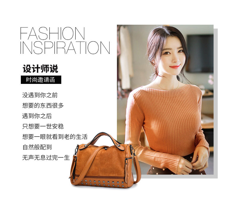 Amazon Women's Bag Foreign Trade Popular Style Rivet Handbag European and American Fashion Frosted Motorcycle Bag Women's Large Shoulder Bag