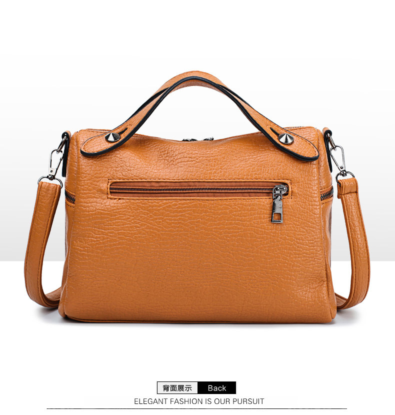 Amazon Women's Bag Foreign Trade Popular Style Rivet Handbag European and American Fashion Frosted Motorcycle Bag Women's Large Shoulder Bag