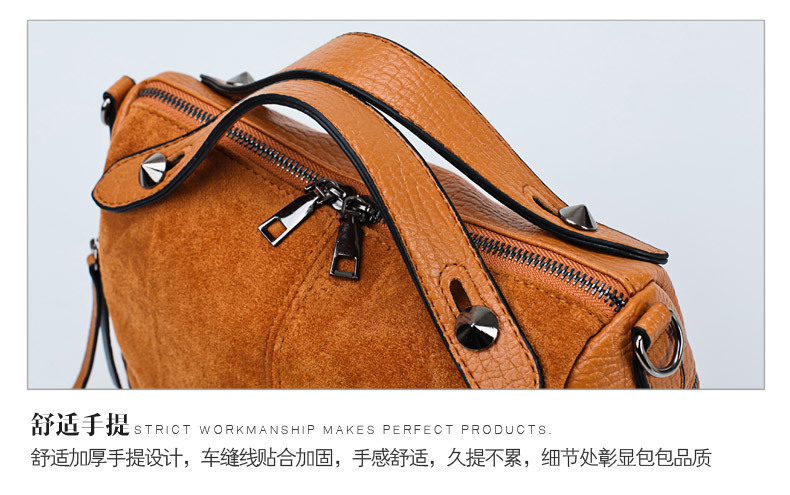 Amazon Women's Bag Foreign Trade Popular Style Rivet Handbag European and American Fashion Frosted Motorcycle Bag Women's Large Shoulder Bag
