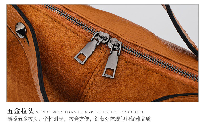 Amazon Women's Bag Foreign Trade Popular Style Rivet Handbag European and American Fashion Frosted Motorcycle Bag Women's Large Shoulder Bag