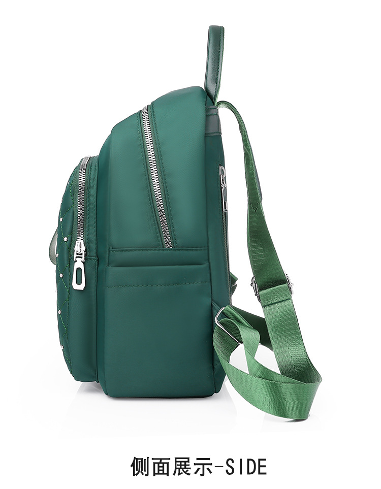 2020 New Women's Bag Oxford Cloth Backpack Waterproof Nylon Schoolbag Women's Korean Style Rivet Casual Backpack Wholesale