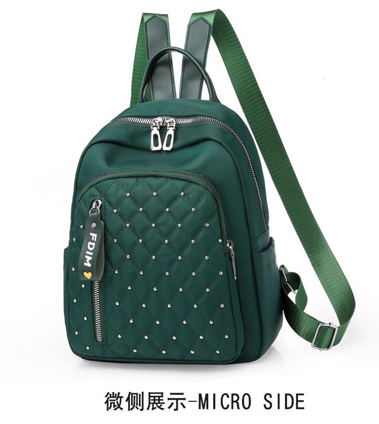 2020 New Women's Bag Oxford Cloth Backpack Waterproof Nylon Schoolbag Women's Korean Style Rivet Casual Backpack Wholesale