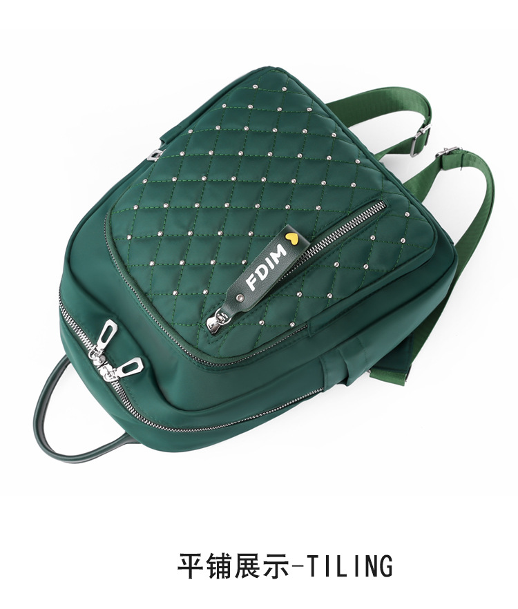 2020 New Women's Bag Oxford Cloth Backpack Waterproof Nylon Schoolbag Women's Korean Style Rivet Casual Backpack Wholesale