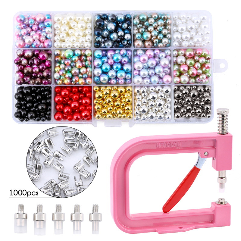 Ornament DIY Accessories Pearl Attaching Machine Pearl Mounting Press Clothing Tools Rivet Repair Clothing Bag Beading Device
