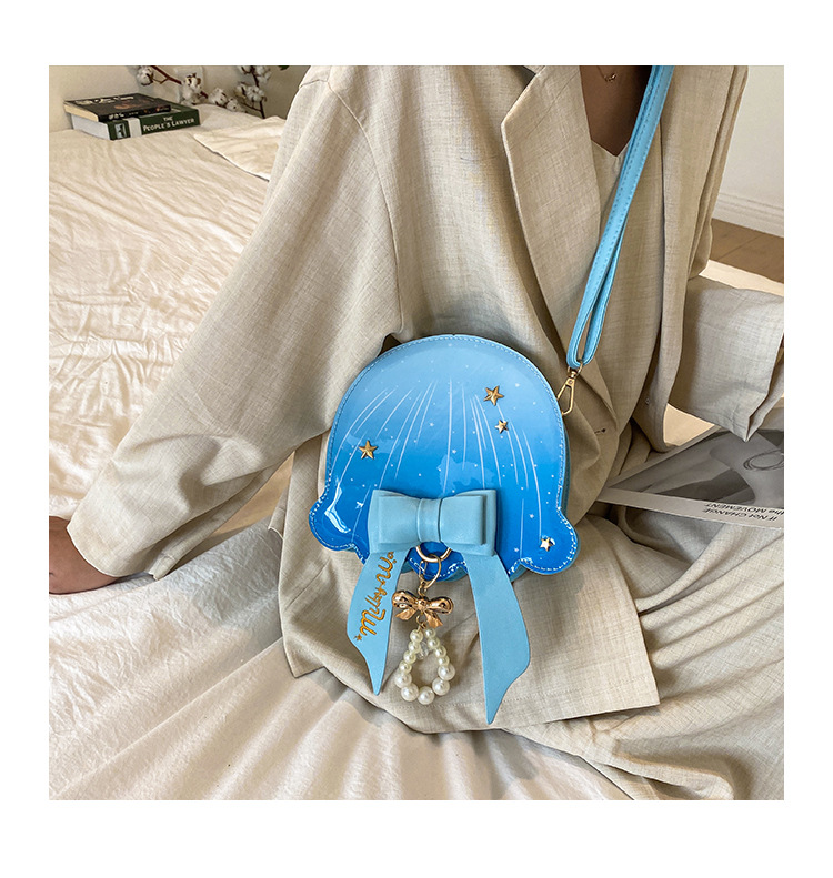 Foreign Trade New Fantasy Creative Jellyfish Shoulder Bag Pearl Bow Rivet Crossbody Bag Contrast Color Letter Women Bag
