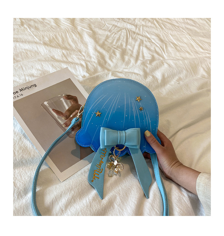 Foreign Trade New Fantasy Creative Jellyfish Shoulder Bag Pearl Bow Rivet Crossbody Bag Contrast Color Letter Women Bag