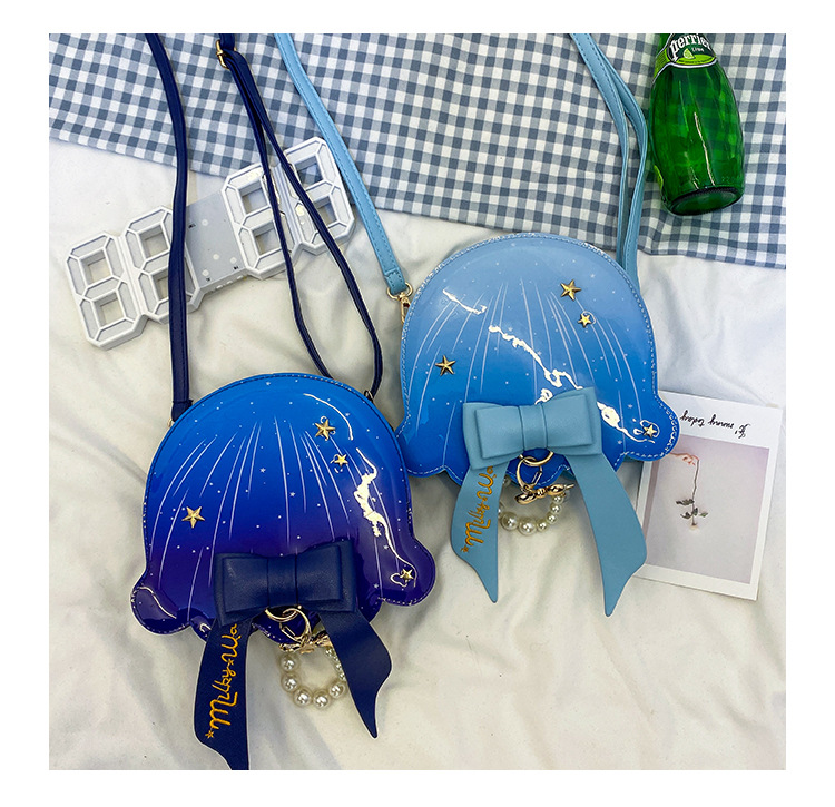 Foreign Trade New Fantasy Creative Jellyfish Shoulder Bag Pearl Bow Rivet Crossbody Bag Contrast Color Letter Women Bag