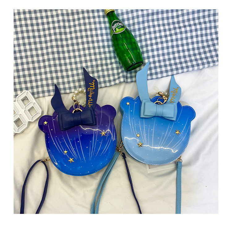 Foreign Trade New Fantasy Creative Jellyfish Shoulder Bag Pearl Bow Rivet Crossbody Bag Contrast Color Letter Women Bag