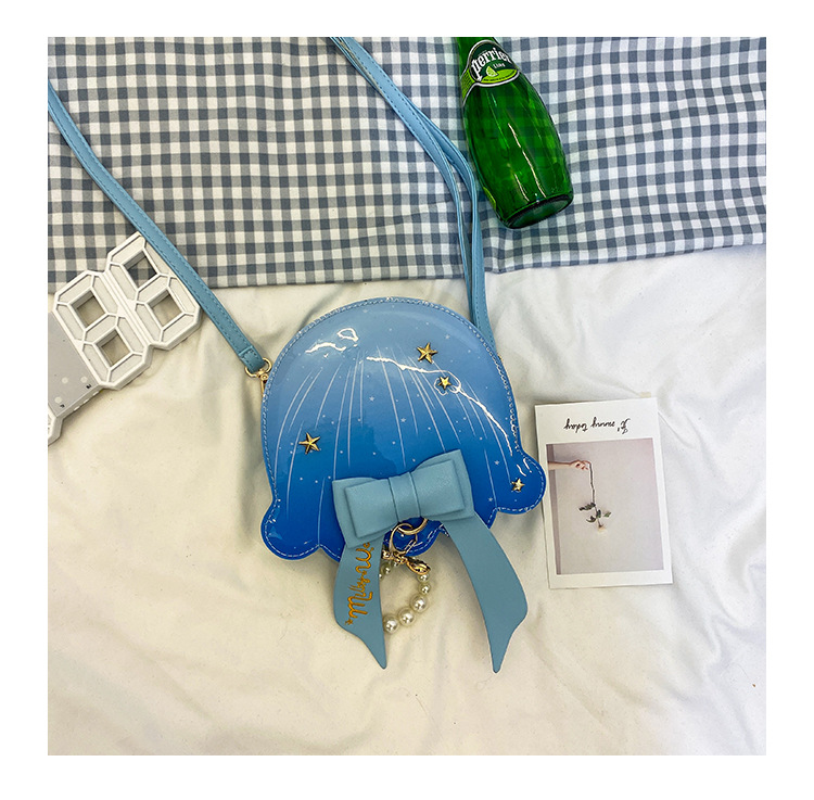Foreign Trade New Fantasy Creative Jellyfish Shoulder Bag Pearl Bow Rivet Crossbody Bag Contrast Color Letter Women Bag