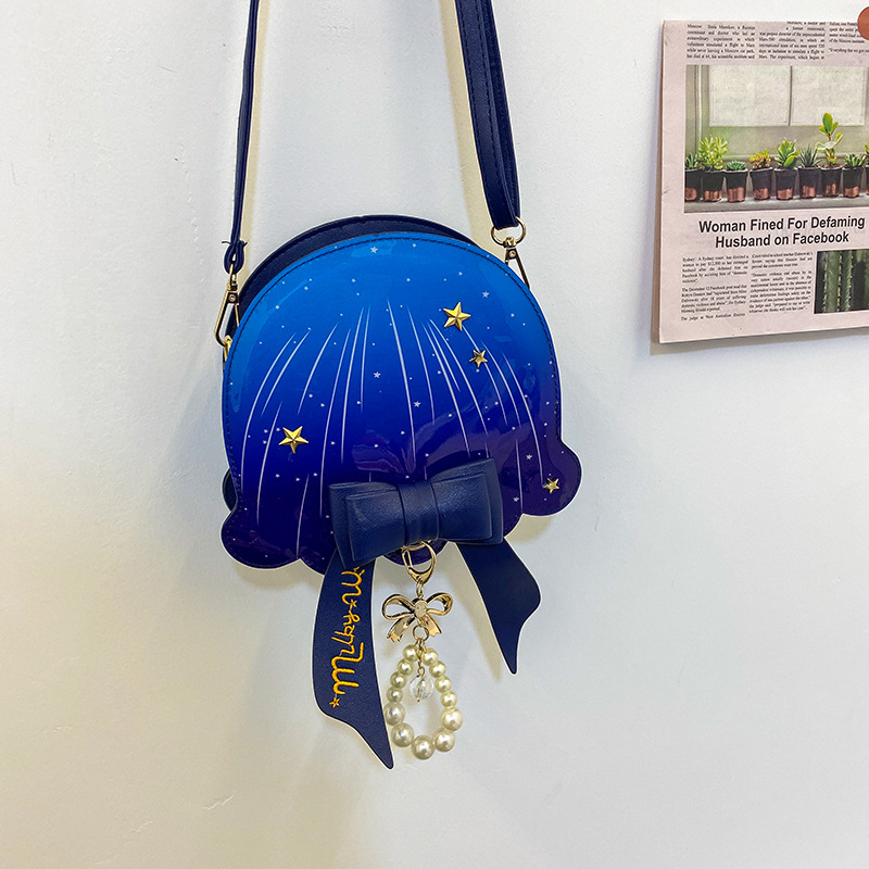 Foreign Trade New Fantasy Creative Jellyfish Shoulder Bag Pearl Bow Rivet Crossbody Bag Contrast Color Letter Women Bag