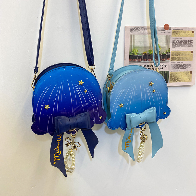 Foreign Trade New Fantasy Creative Jellyfish Shoulder Bag Pearl Bow Rivet Crossbody Bag Contrast Color Letter Women Bag