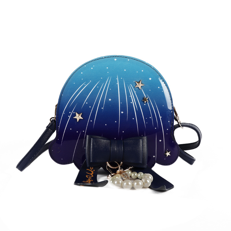 Foreign Trade New Fantasy Creative Jellyfish Shoulder Bag Pearl Bow Rivet Crossbody Bag Contrast Color Letter Women Bag