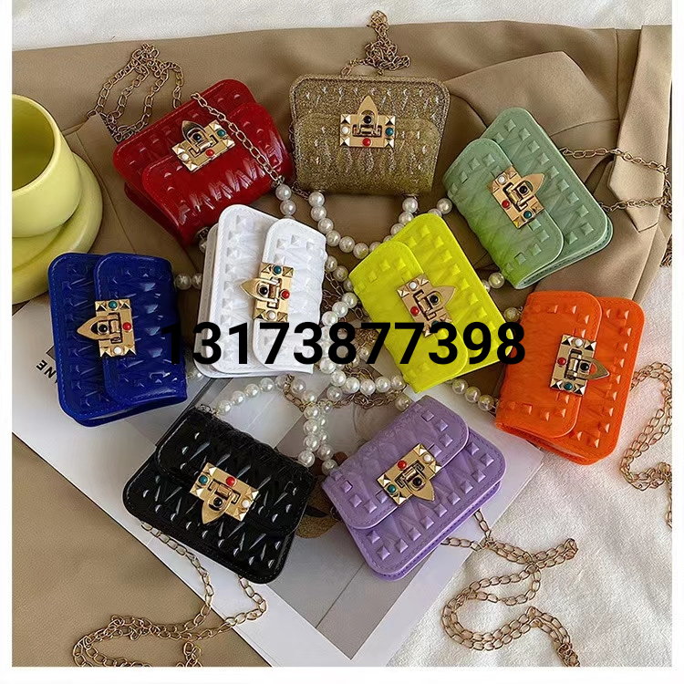2021 Spring and Summer Hot-Selling Casual One-Shoulder Crossbody Portable Mini Small Chain Rivet Mobile Phone Bag Gel Bag