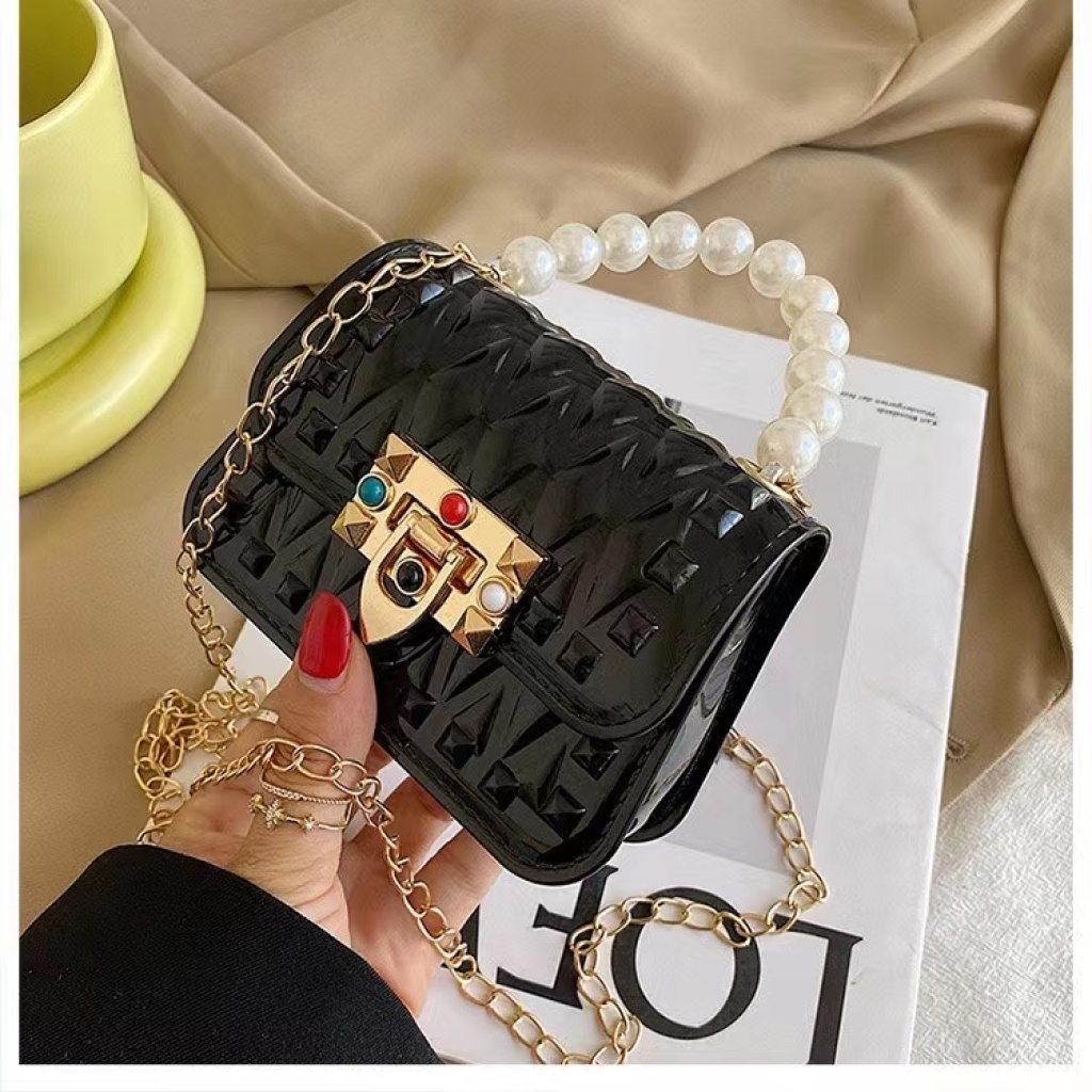 2021 Spring and Summer Hot-Selling Casual One-Shoulder Crossbody Portable Mini Small Chain Rivet Mobile Phone Bag Gel Bag