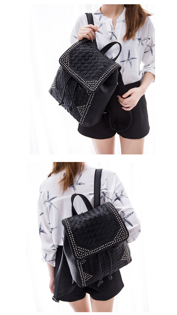 2015 new fashion woven backpack Korean star rivet bag 2015 new fashion woven backpack Korean star rivet bag