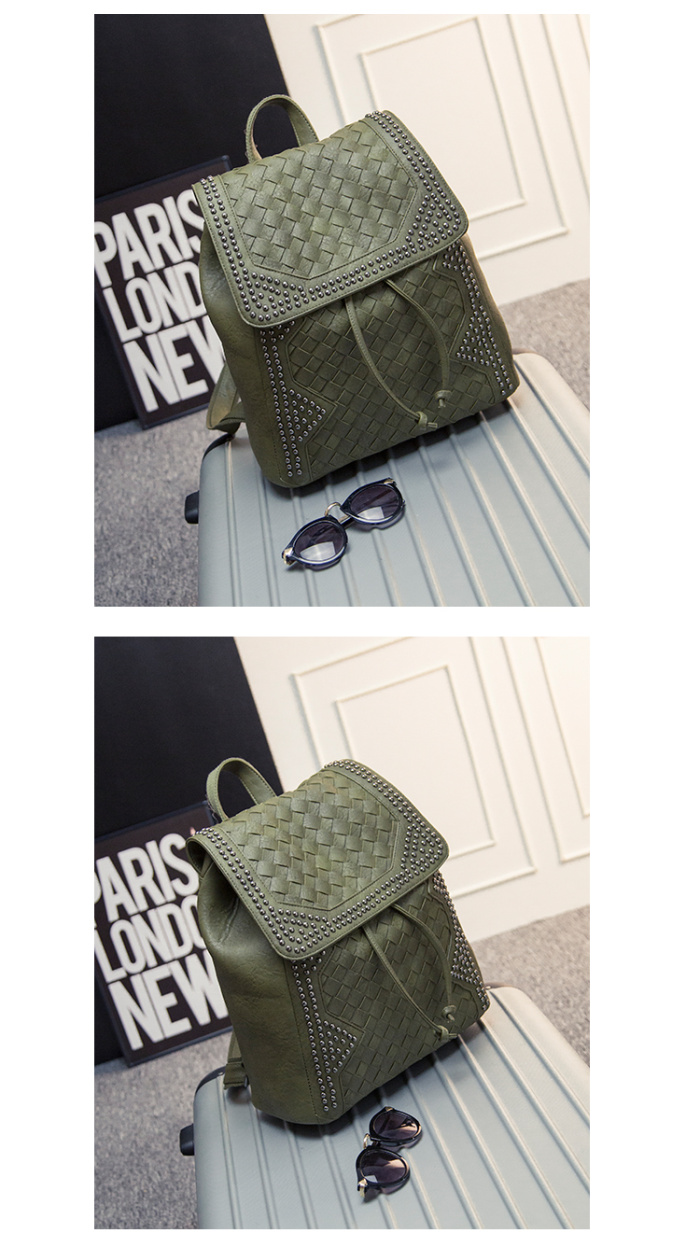 2015 new fashion woven backpack Korean star rivet bag 2015 new fashion woven backpack Korean star rivet bag