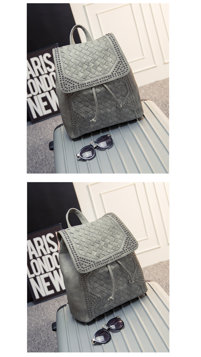 2015 new fashion woven backpack Korean star rivet bag 2015 new fashion woven backpack Korean star rivet bag