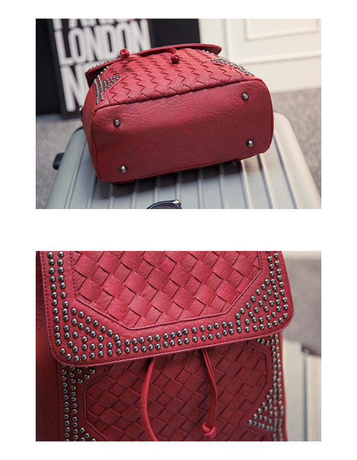 2015 new fashion woven backpack Korean star rivet bag 2015 new fashion woven backpack Korean star rivet bag
