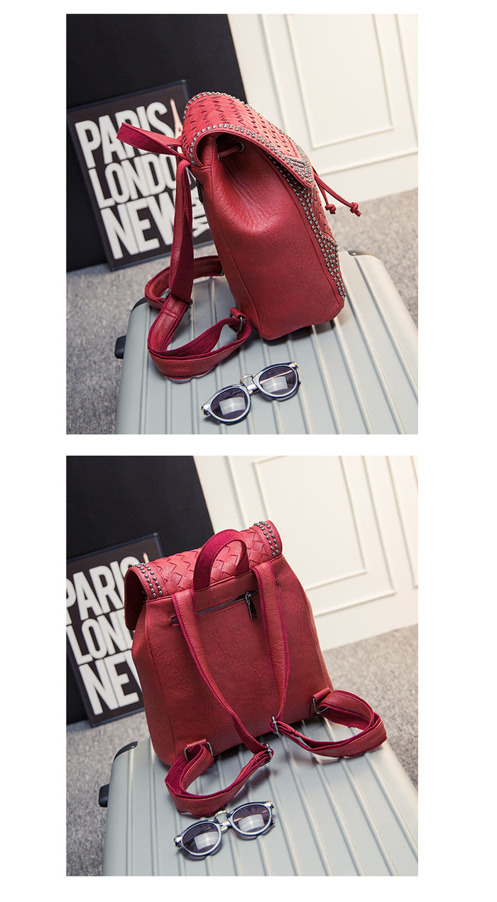 2015 new fashion woven backpack Korean star rivet bag 2015 new fashion woven backpack Korean star rivet bag