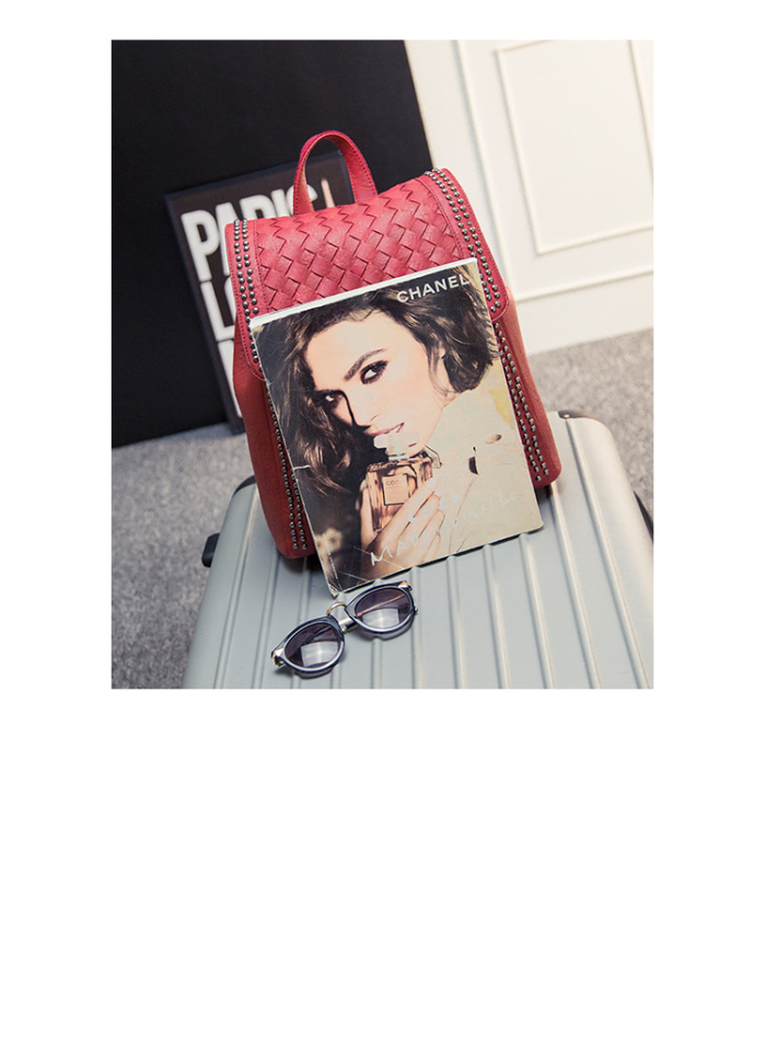 2015 new fashion woven backpack Korean star rivet bag 2015 new fashion woven backpack Korean star rivet bag
