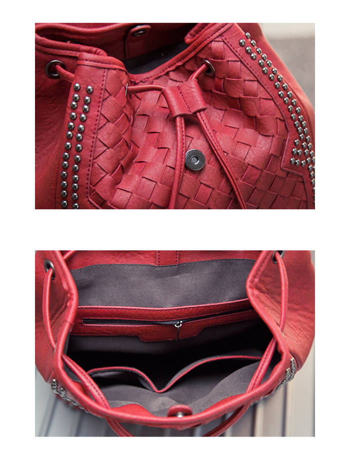 2015 new fashion woven backpack Korean star rivet bag 2015 new fashion woven backpack Korean star rivet bag