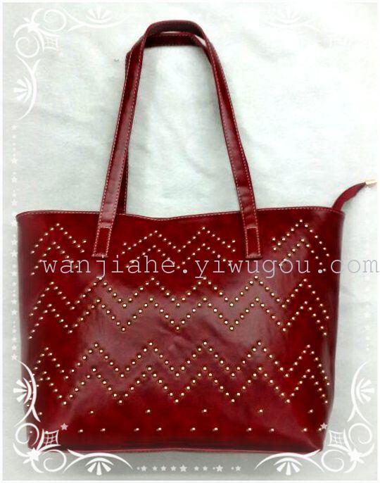 2015 new style bag rivet bag shoulder bag brief big Korean version of Joker practical rivet bag