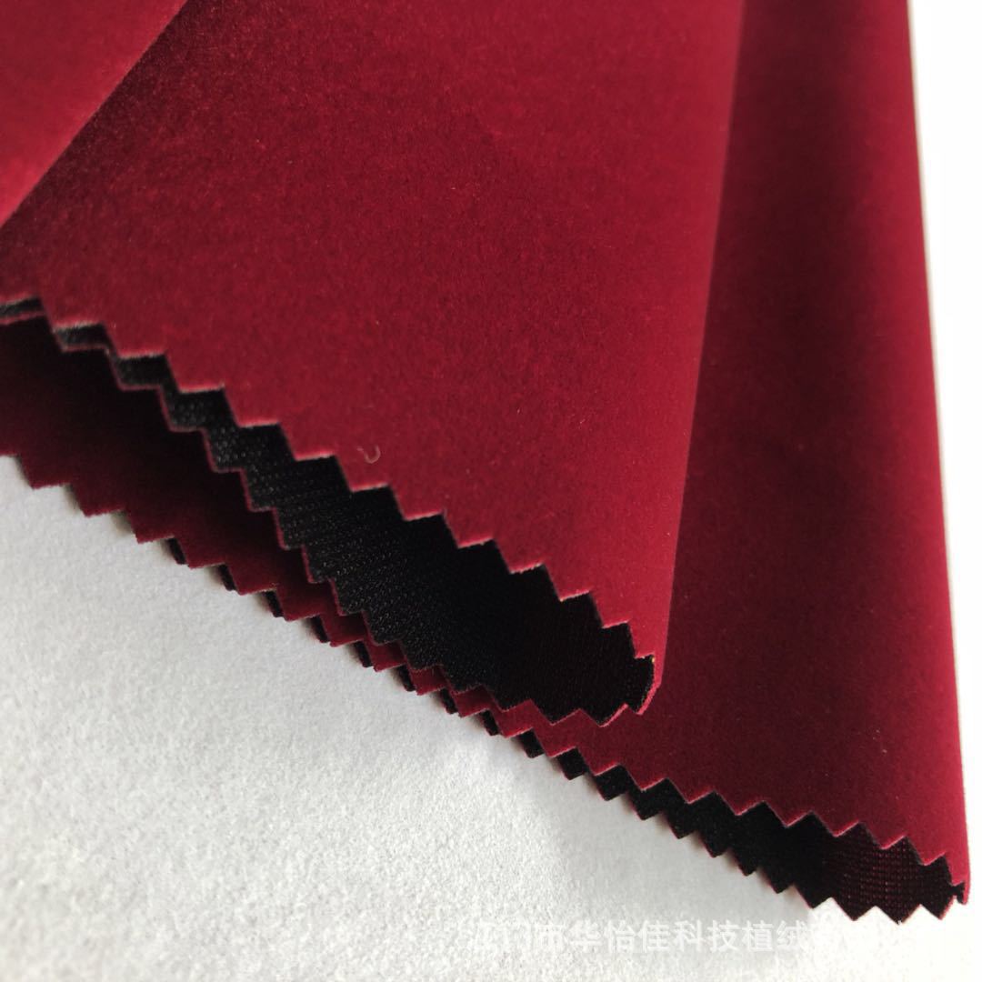 Supply Knitted Bottom Nylon Wool Single Printed Burgundy Flocking Cloth Handbag Flocking Cloth Flannel Bag Cloth in Stock Supply Knitted Bottom Nylon Wool Single Printed Burgundy Flocking Cloth Handbag Flocking Cloth Flannel Bag Cloth in Stock