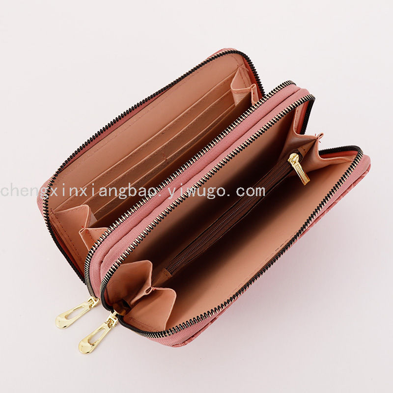 Wallet Women&#039;s Wallet Double-Pull Bag New Pu Boutique Women Bag Women&#039;s in Stock Wholesale Patent Leather Phone Bag
