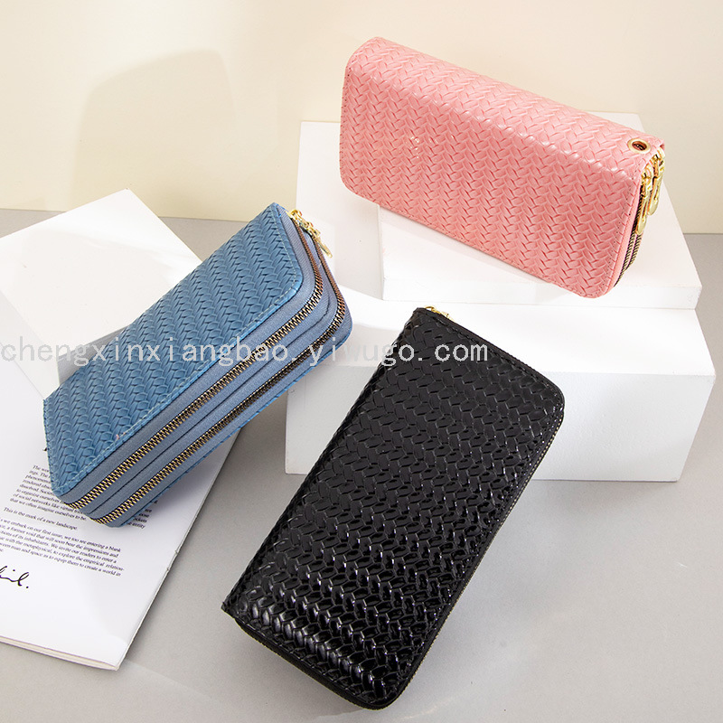 Wallet Women's Wallet Double-Pull Bag New Pu Boutique Women Bag Women's in Stock Wholesale Patent Leather Phone Bag Wallet Women's Wallet Double-Pull Bag New Pu Boutique Women Bag Women's in Stock Wholesale Patent Leather Phone Bag