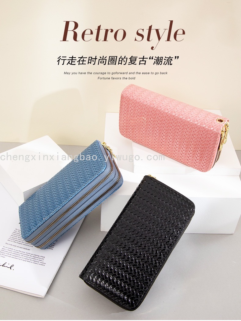 Wallet Women's Wallet Double-Pull Bag New Pu Boutique Women Bag Women's in Stock Wholesale Patent Leather Phone Bag Wallet Women's Wallet Double-Pull Bag New Pu Boutique Women Bag Women's in Stock Wholesale Patent Leather Phone Bag