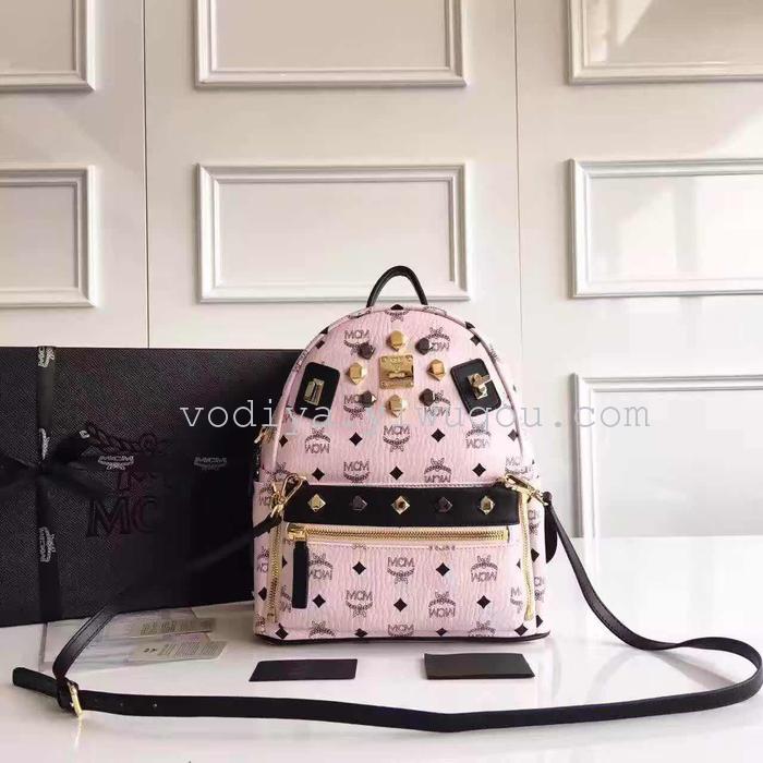 Leather series double shoulder bag rivet bag senior custom paragraph student bag leisure bag
