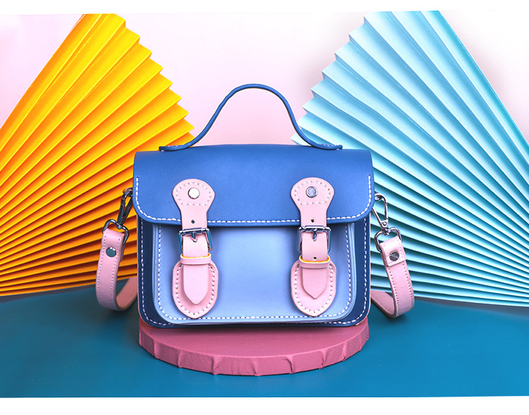 Cambridge Satchel DIY Handmade Material Package Genuine Leather Crossbody Homemade Small Square Bag Flip Shoulder Handbag in Stock