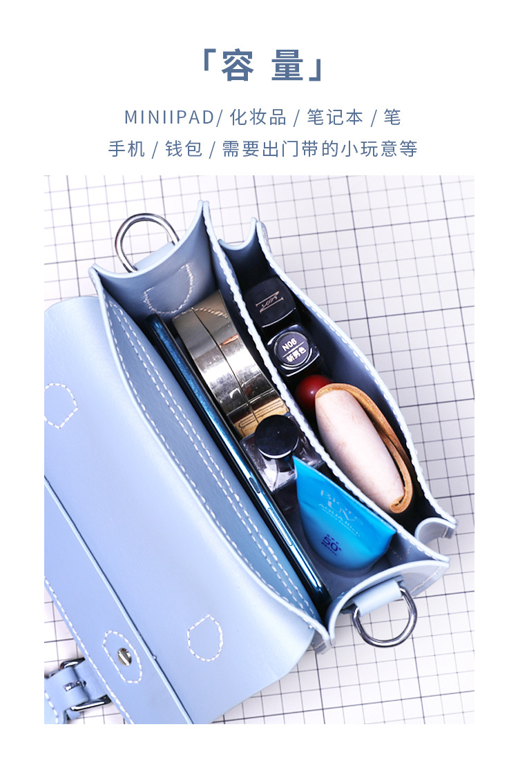 Cambridge Satchel DIY Handmade Material Package Genuine Leather Crossbody Homemade Small Square Bag Flip Shoulder Handbag in Stock
