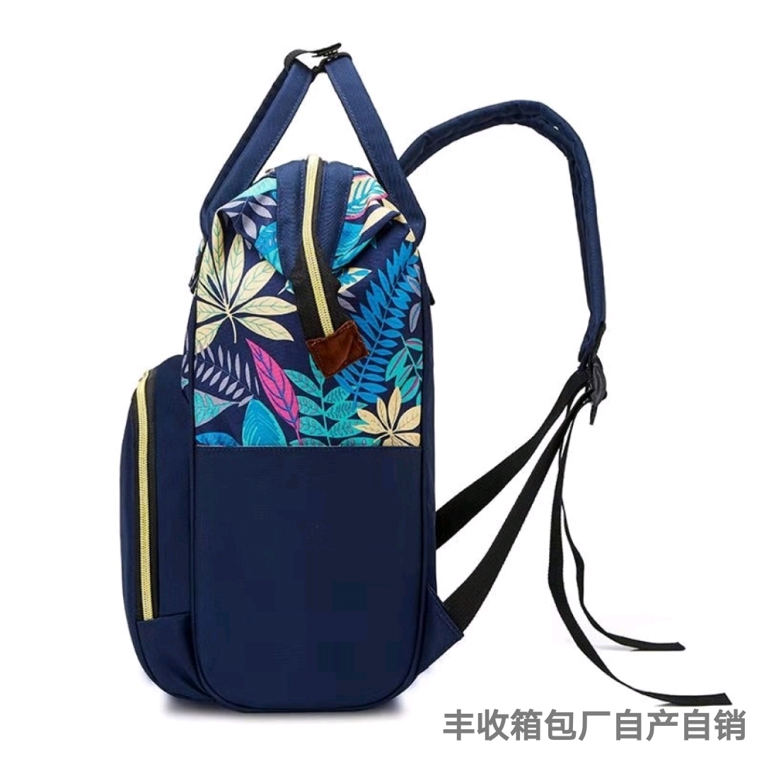 New Korean Style Trendy Printing Mummy Backpack Outdoor Leisure All-Match Multi-Functional Backpack Oxford Cloth Bag in Stock