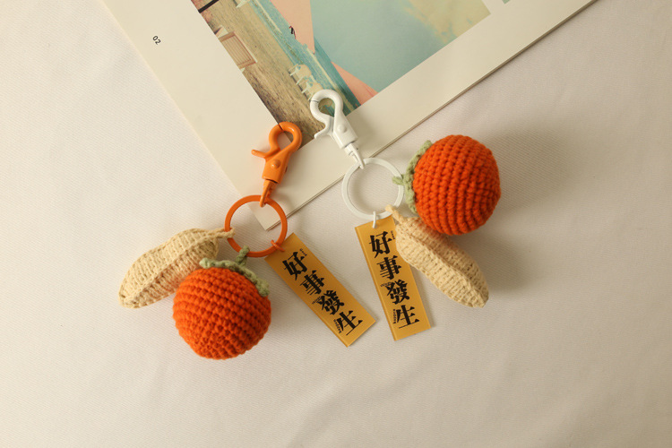 Bag Fragrant Words High Quality Persimmon Peanut Pendant Good Things Happen Keychain in Stock Wholesale Bag Fragrant Words High Quality Persimmon Peanut Pendant Good Things Happen Keychain in Stock Wholesale